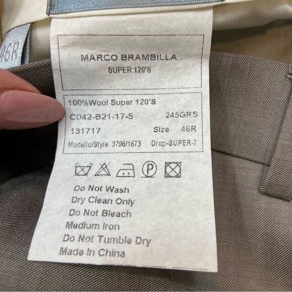 Brand New With Tags Azzaro Brand 100% Wool Super 120 Pants See Measurements - Picture 6 of 12